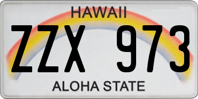 HI license plate ZZX973
