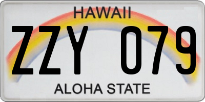 HI license plate ZZY079