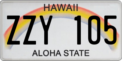 HI license plate ZZY105