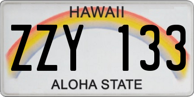 HI license plate ZZY133