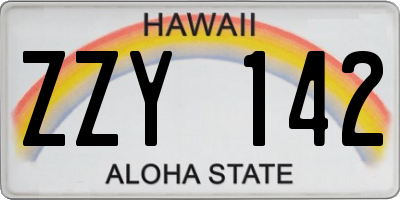 HI license plate ZZY142