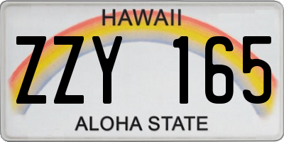 HI license plate ZZY165