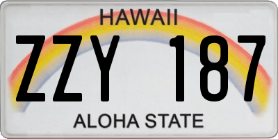 HI license plate ZZY187