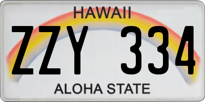 HI license plate ZZY334