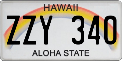 HI license plate ZZY340