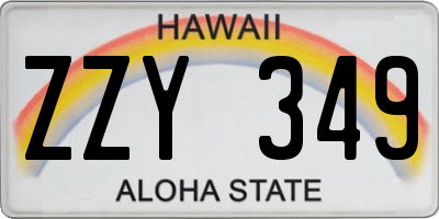 HI license plate ZZY349