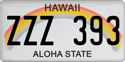 HI license plate ZZZ393