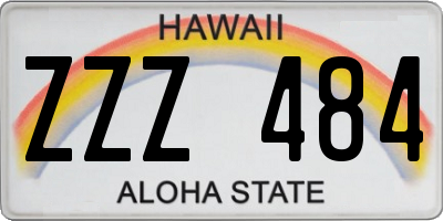 HI license plate ZZZ484