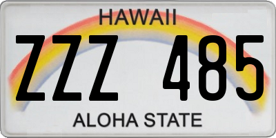 HI license plate ZZZ485