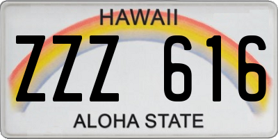 HI license plate ZZZ616