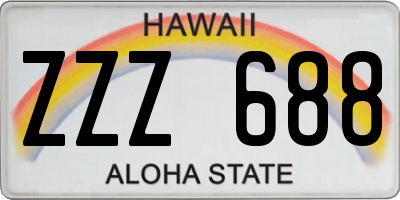 HI license plate ZZZ688