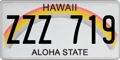 HI license plate ZZZ719