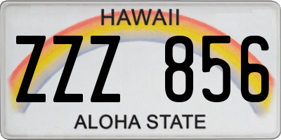 HI license plate ZZZ856