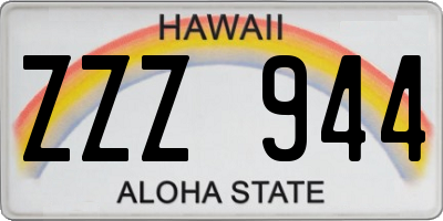 HI license plate ZZZ944