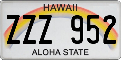 HI license plate ZZZ952