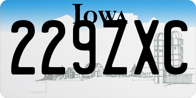 IA license plate 229ZXC