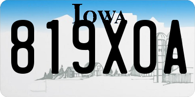 IA license plate 819XOA