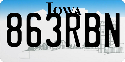 IA license plate 863RBN