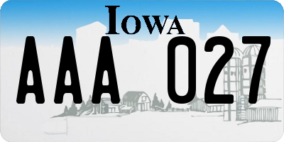 IA license plate AAA027