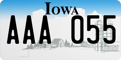 IA license plate AAA055