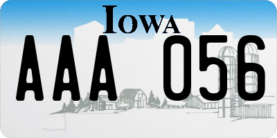 IA license plate AAA056