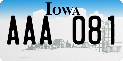 IA license plate AAA081