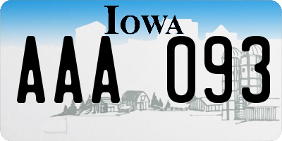 IA license plate AAA093