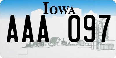 IA license plate AAA097
