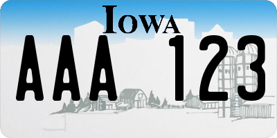 IA license plate AAA123