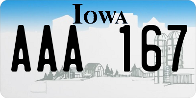 IA license plate AAA167
