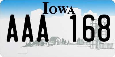 IA license plate AAA168