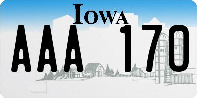 IA license plate AAA170