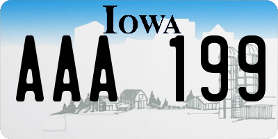 IA license plate AAA199