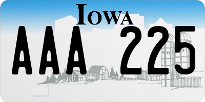 IA license plate AAA225