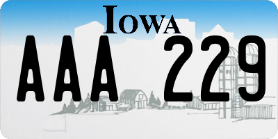 IA license plate AAA229
