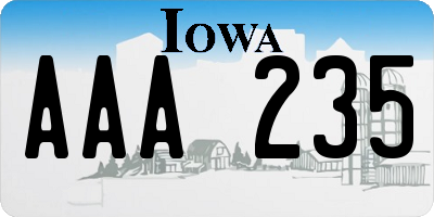 IA license plate AAA235