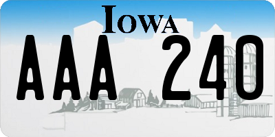 IA license plate AAA240