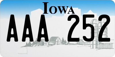 IA license plate AAA252