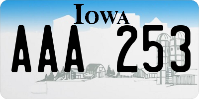 IA license plate AAA253