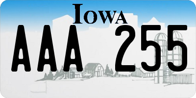 IA license plate AAA255