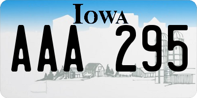 IA license plate AAA295