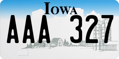 IA license plate AAA327