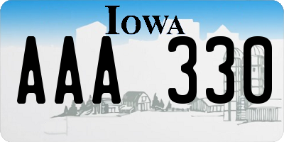 IA license plate AAA330