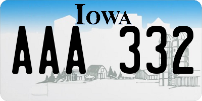 IA license plate AAA332