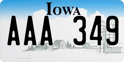 IA license plate AAA349