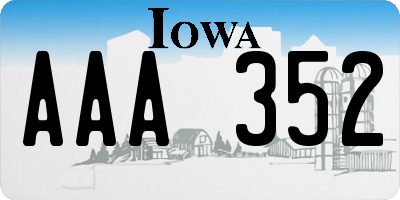 IA license plate AAA352