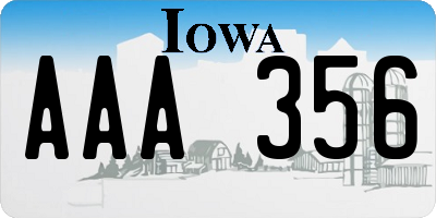 IA license plate AAA356