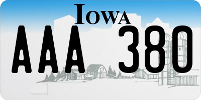 IA license plate AAA380