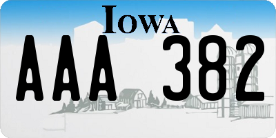 IA license plate AAA382