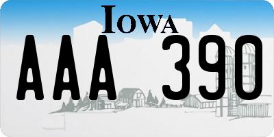 IA license plate AAA390